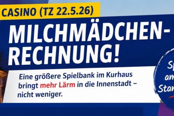 BLB Pressebanner zum Thema Lärmquelle Casino (TZ 22.5.26)